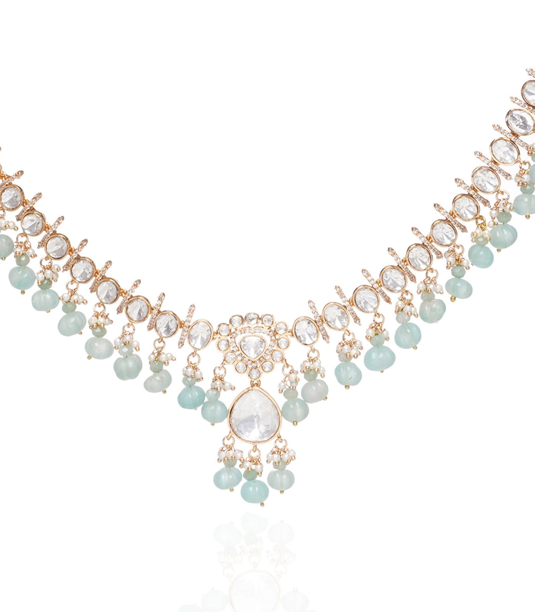 Menka Mint Polki Necklace Set