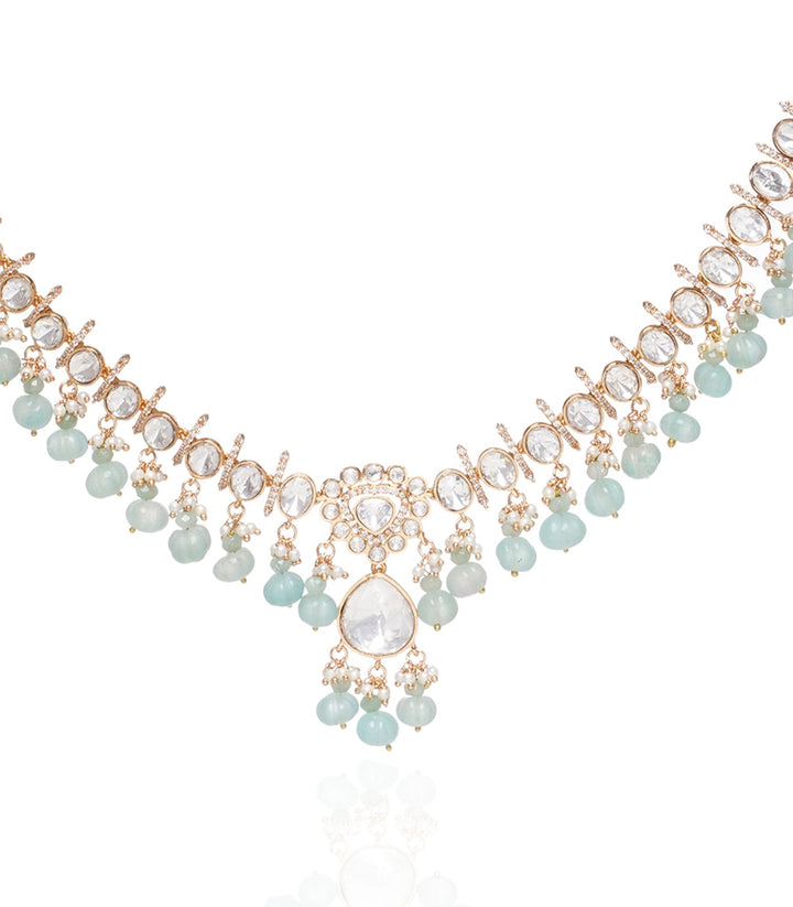 Menka Mint Polki Necklace Set