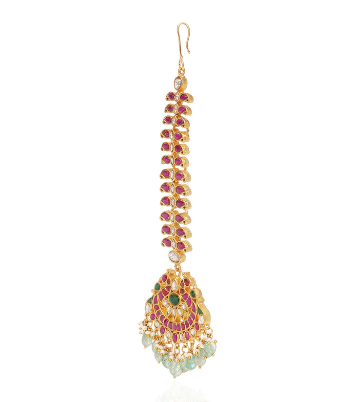 NAYA RED & GREEN KUNDAN TIKA