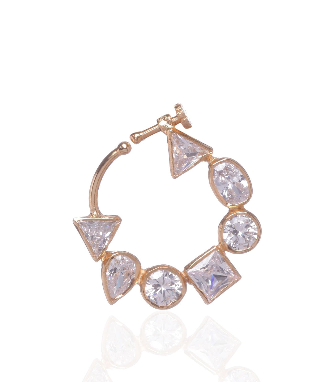 GOLD FINISH SMALL SIZE CUBIC ZIRCONIA NOSE RING