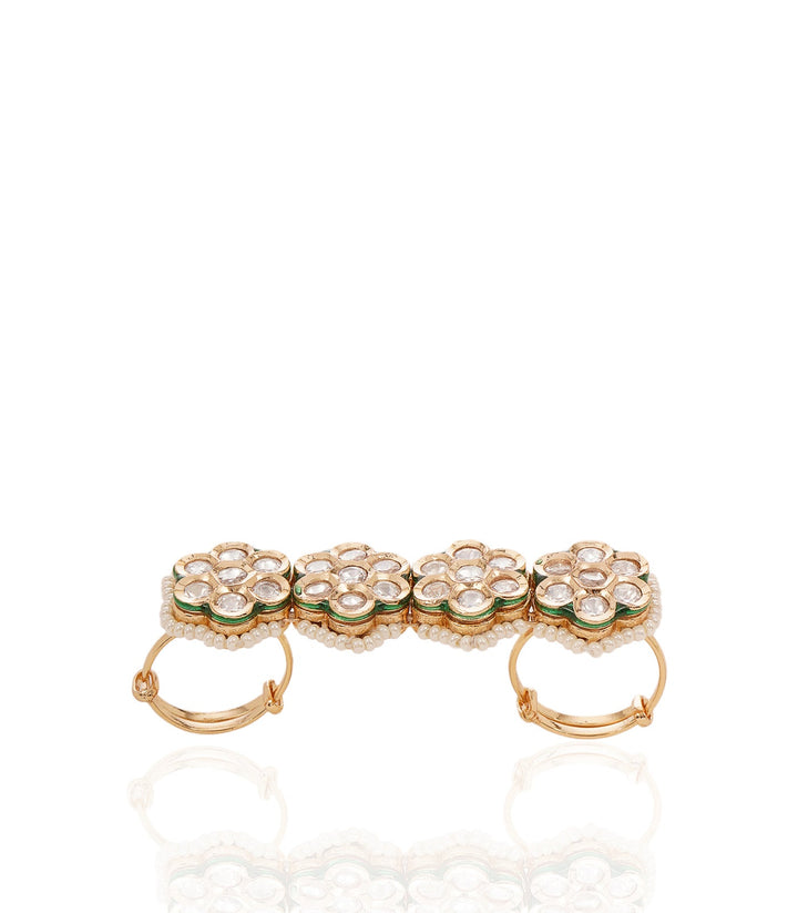 CHANDRIKA WHITE KUNDAN RING