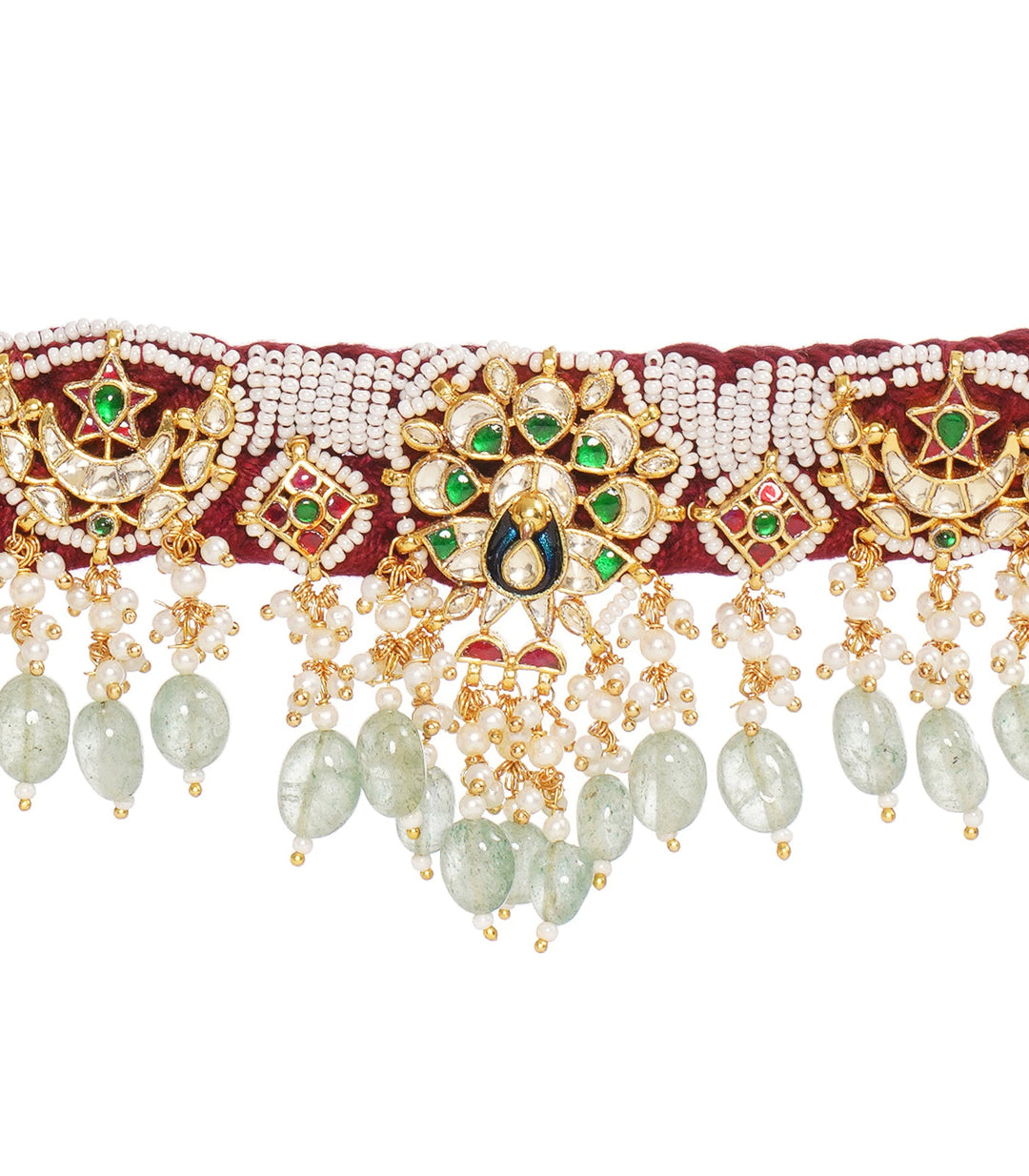 MIHIKA RED & GREEN KUNDAN CHOKER