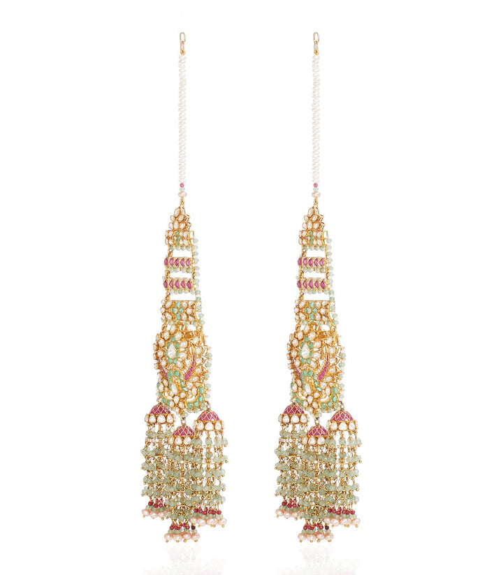 DHRUVI RED & GREEN MOISSANITE JHUMKA