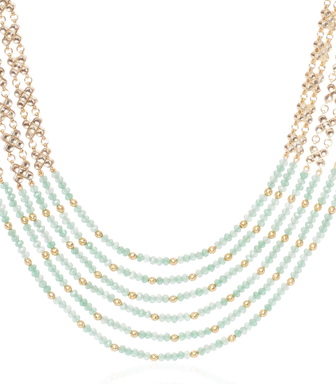 KAHINI GREEN KUNDAN LONG NECKLACE