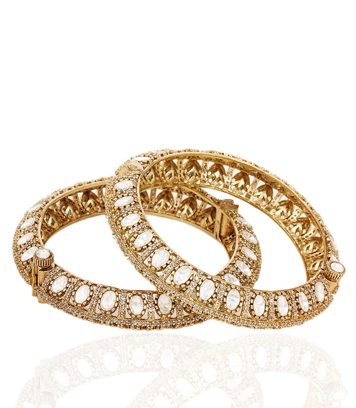 QIRAT ANTIQUE FINISH POLKI BANGLES