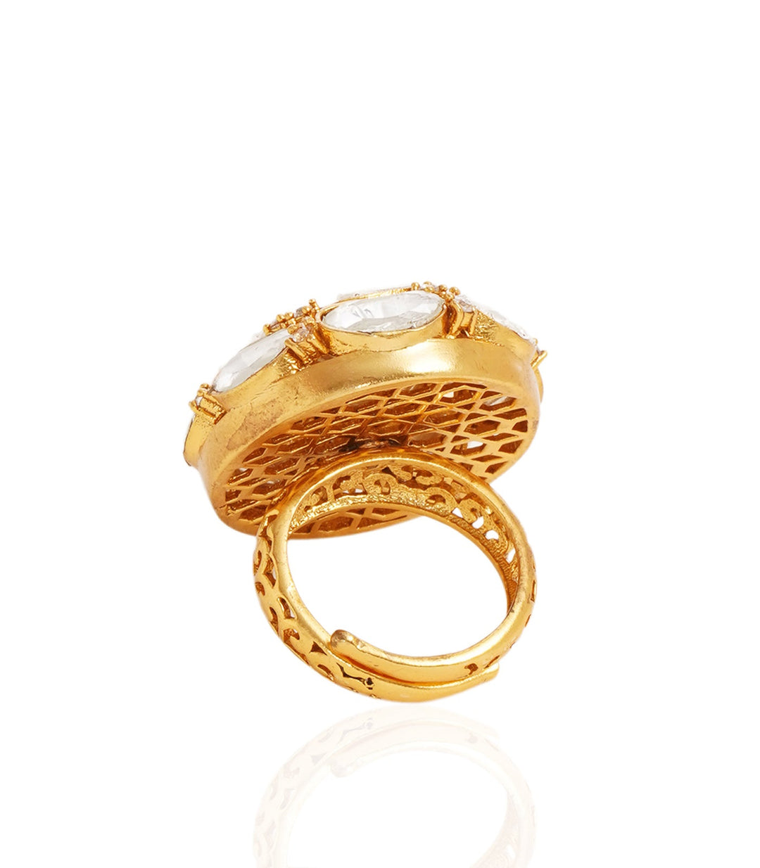 ANANTA WHITE POLKI RING