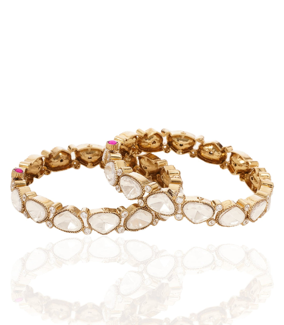 HEENA ANTIQUE FINISH POLKI BANGLES