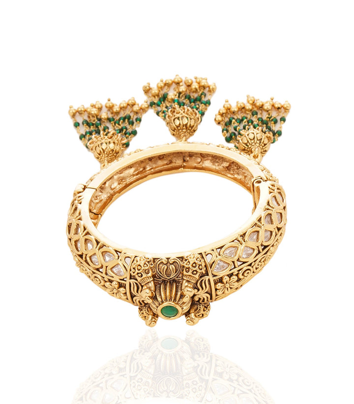 SHEETAL GREEN KUNDAN BANGLES