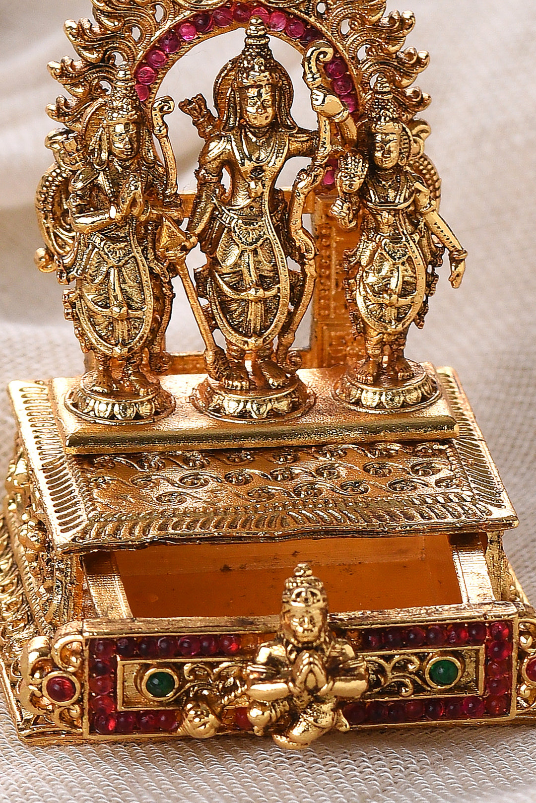 GOLD PLATED  RAM PARIVAR SINDOOR BOX