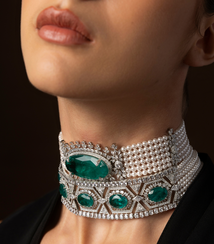 PRISHA GREEN ZIRCON CHOKER