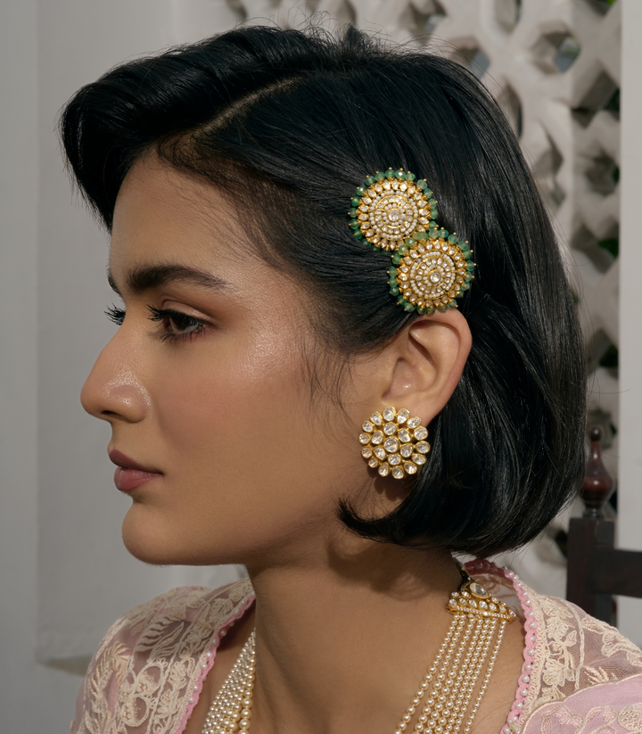 URVI GOLD PLATED MOISSANITE STUD