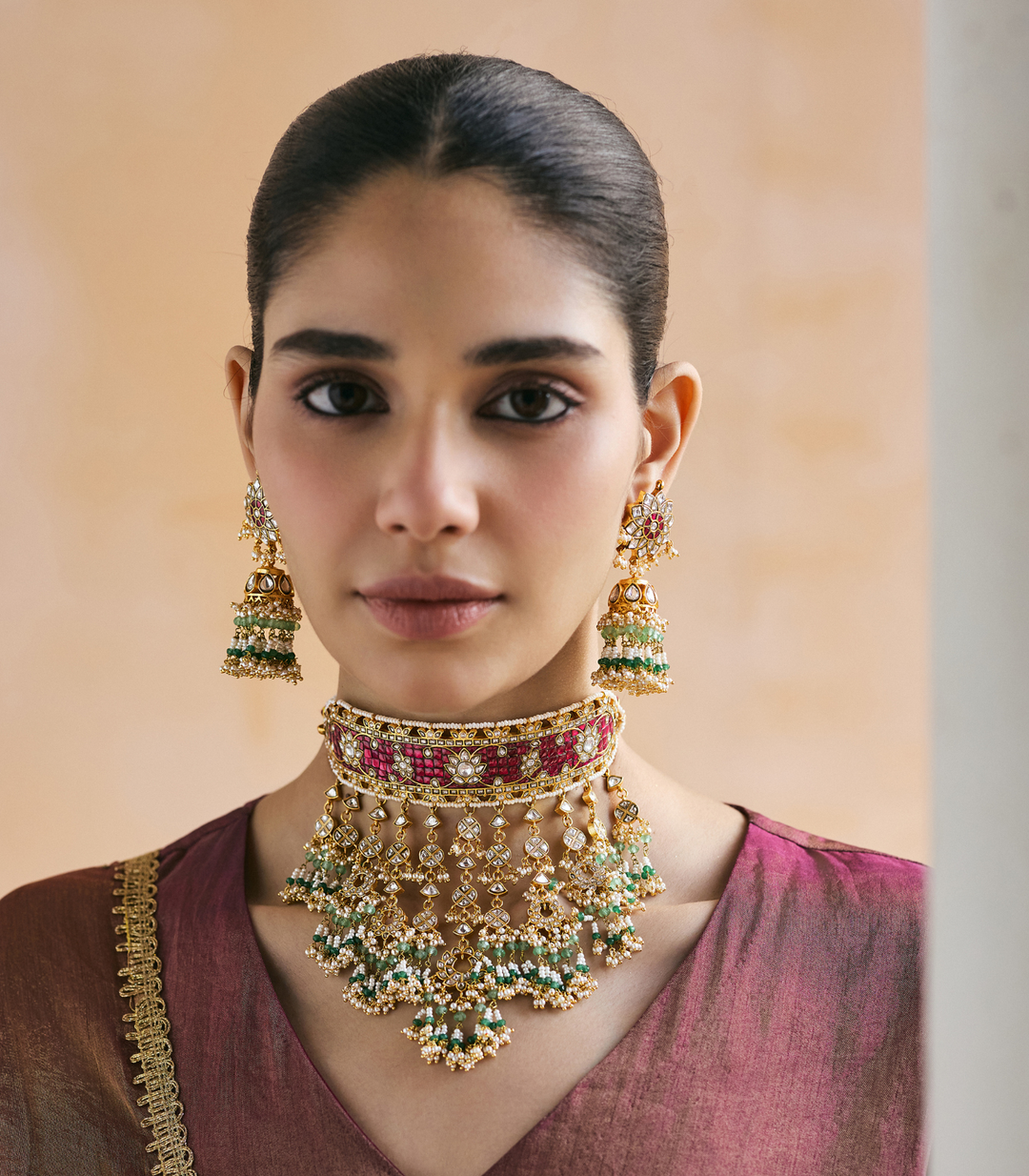 MAIYA RED KUNDAN NECKLACE SET