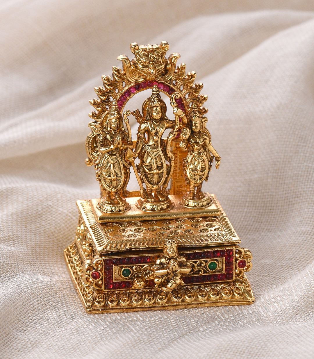 GOLD PLATED  RAM PARIVAR SINDOOR BOX