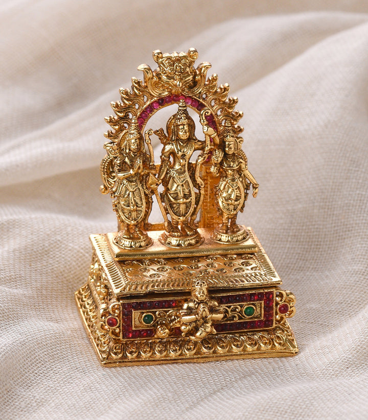 GOLD PLATED  RAM PARIVAR SINDOOR BOX