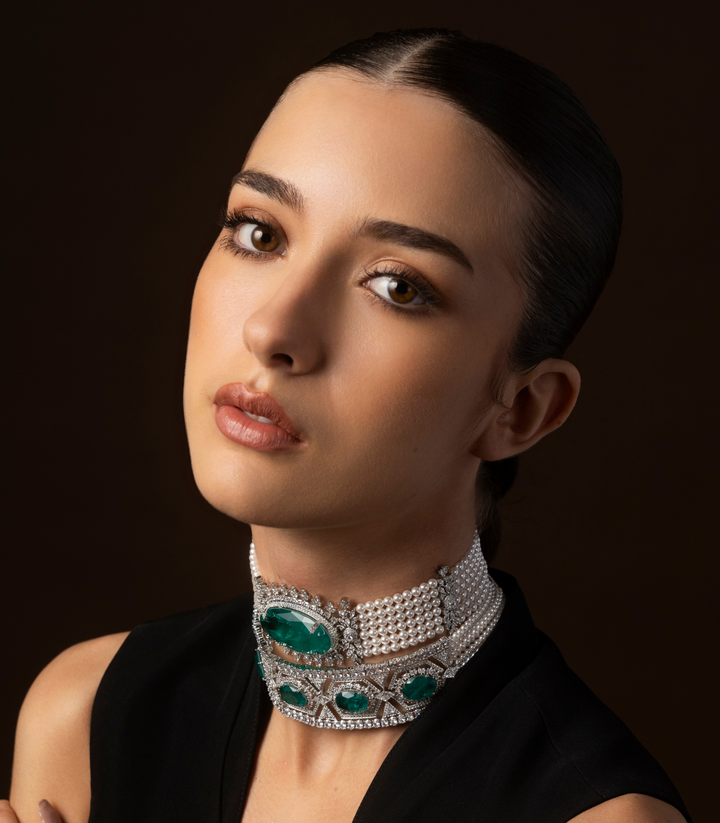 PRISHA GREEN ZIRCON CHOKER
