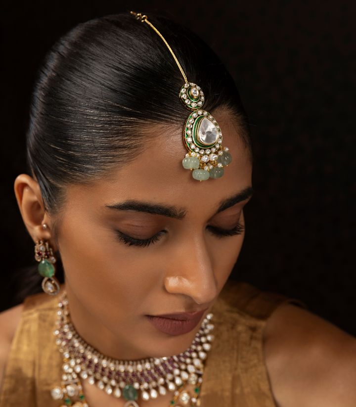 PARVATI GREEN POLKI TIKA