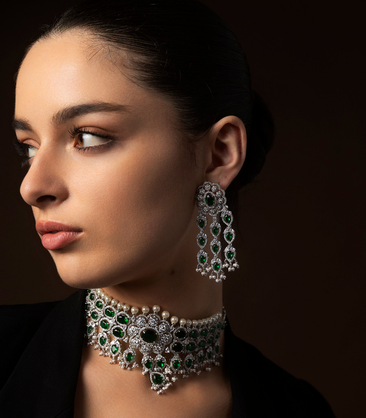 DAISY GREEN ZIRCON NECKLACE SET