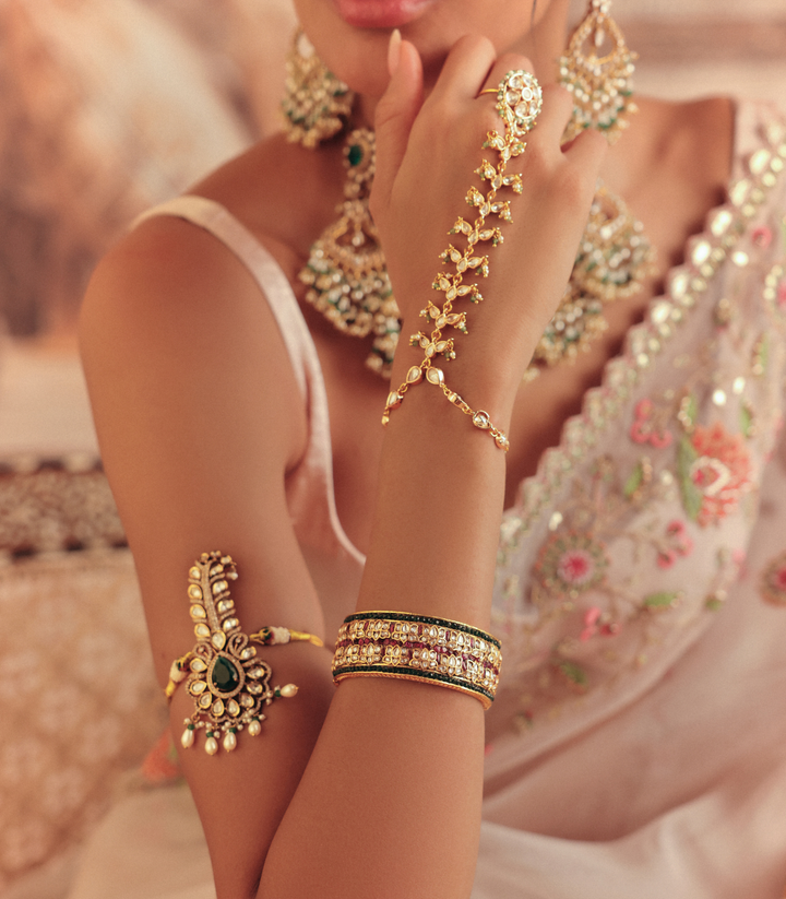 DHRUVI RED KUNDAN BANGLES