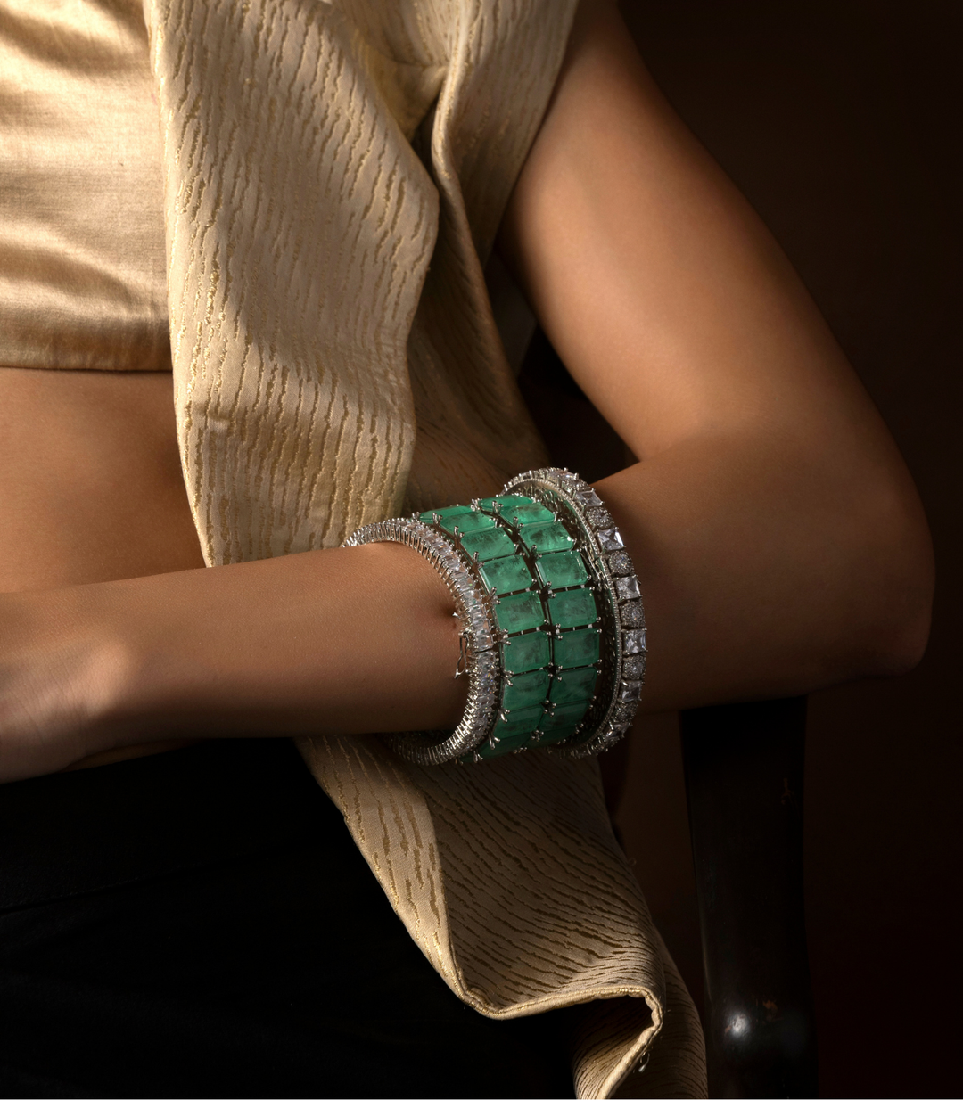 KALANI MINT ZIRCON BANGLES
