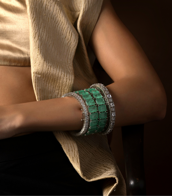 KALANI MINT ZIRCON BANGLES