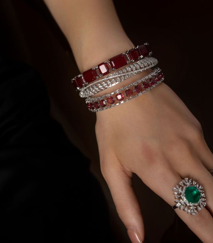 AVIVA PINK ZIRCON BANGLES