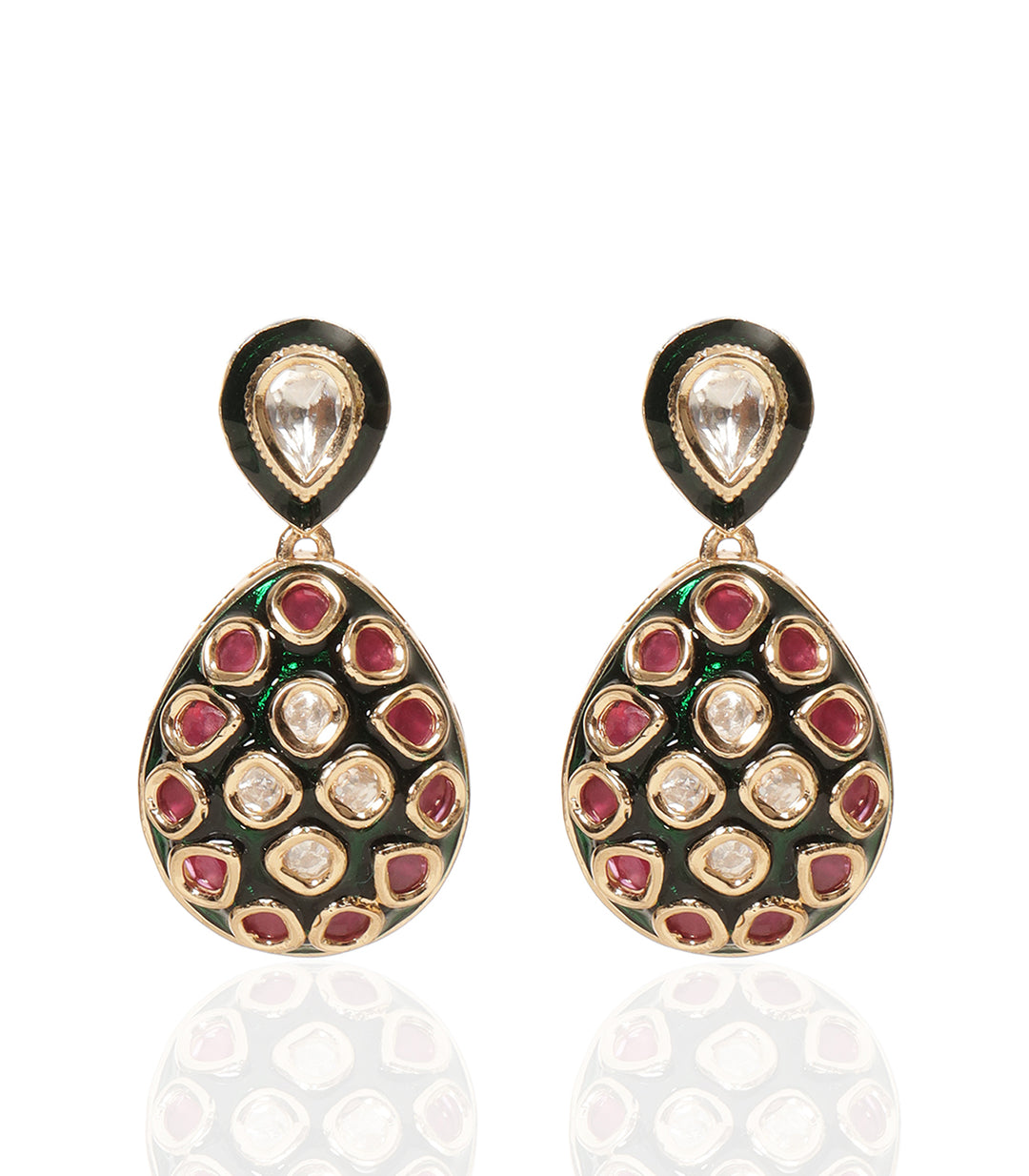 KATHY RED POLKI NECKLACE SET