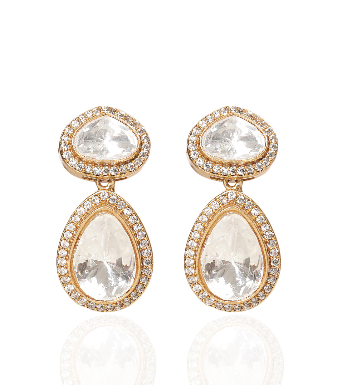 ANVI GOLD PLATED POLKI NECKLACE SET