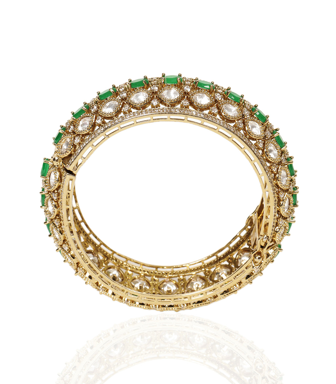 SHREVANYA GREEN POLKI BANGLES