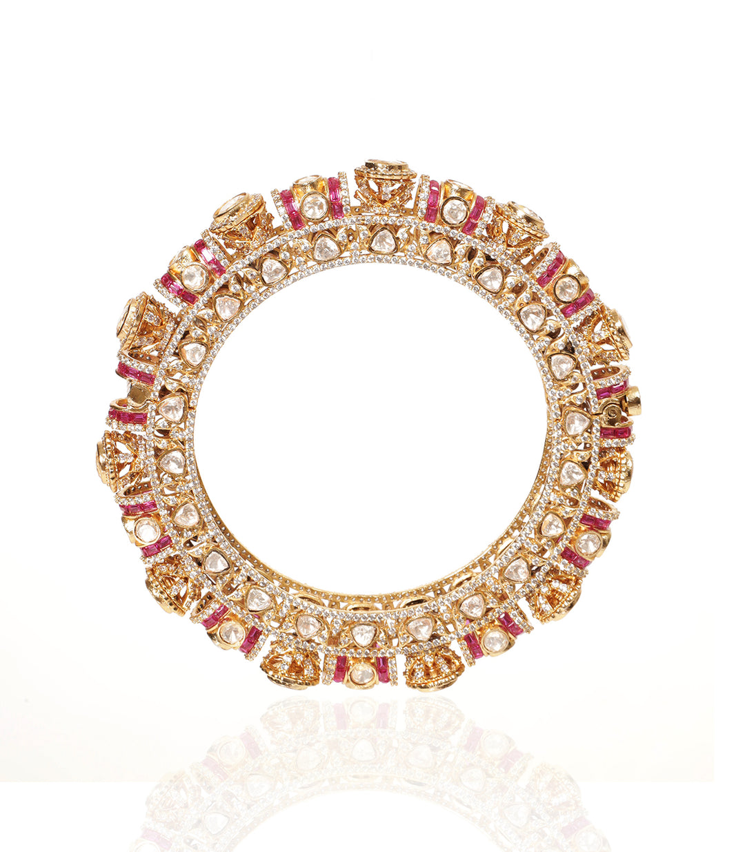 SIMRAN RUBY GOLD PLATED MOISSANITE BANGLES
