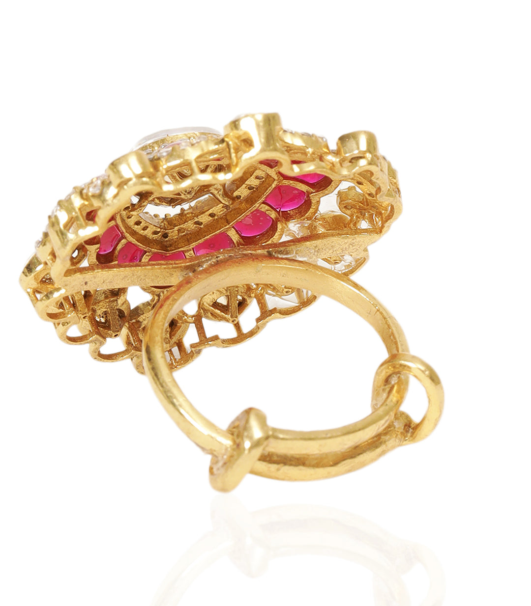 IRA RED GOLD PLATED MOISSANITE RING