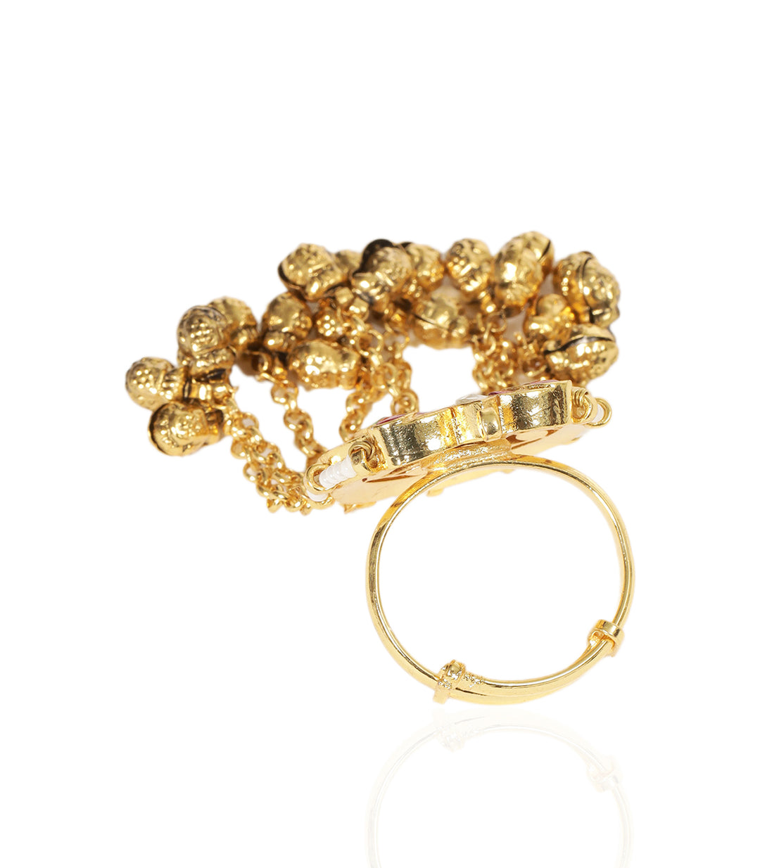 AMIA RED & GREEN KUNDAN RING