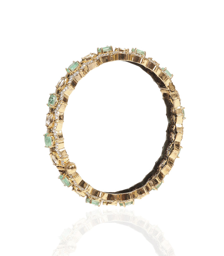 SAMAR MINT ANTIQUE FINISH POLKI BANGLES