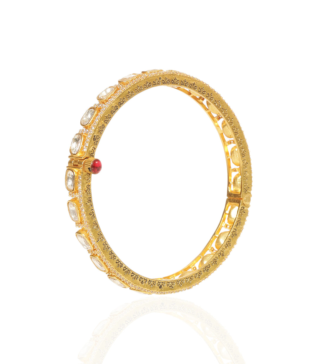 LAVIKA GOLD PLATED MOISSANITE BANGLES