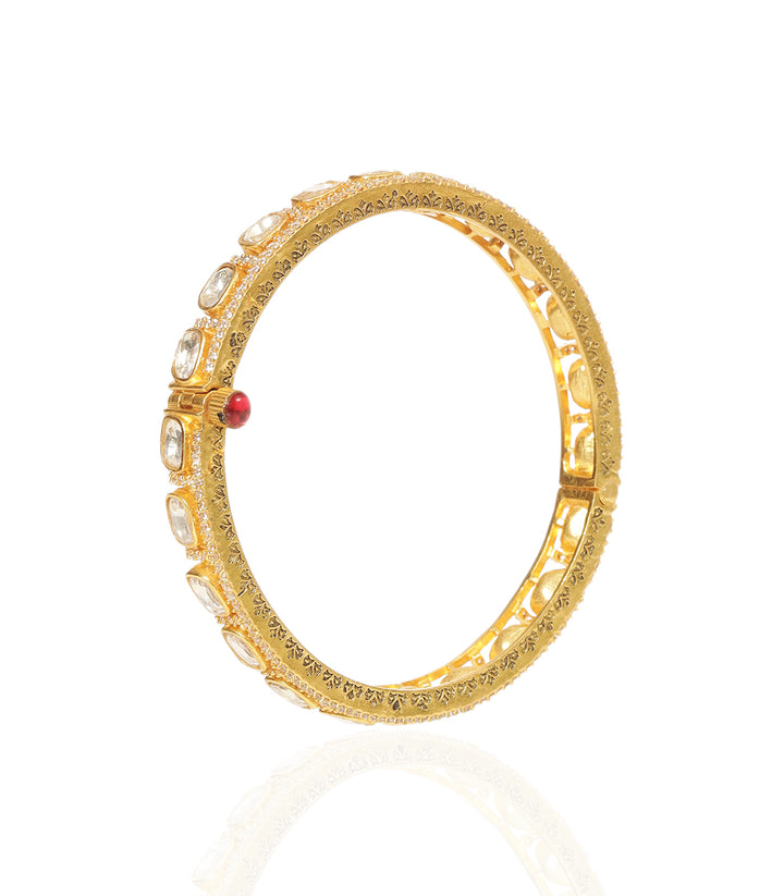 LAVIKA GOLD PLATED MOISSANITE BANGLES