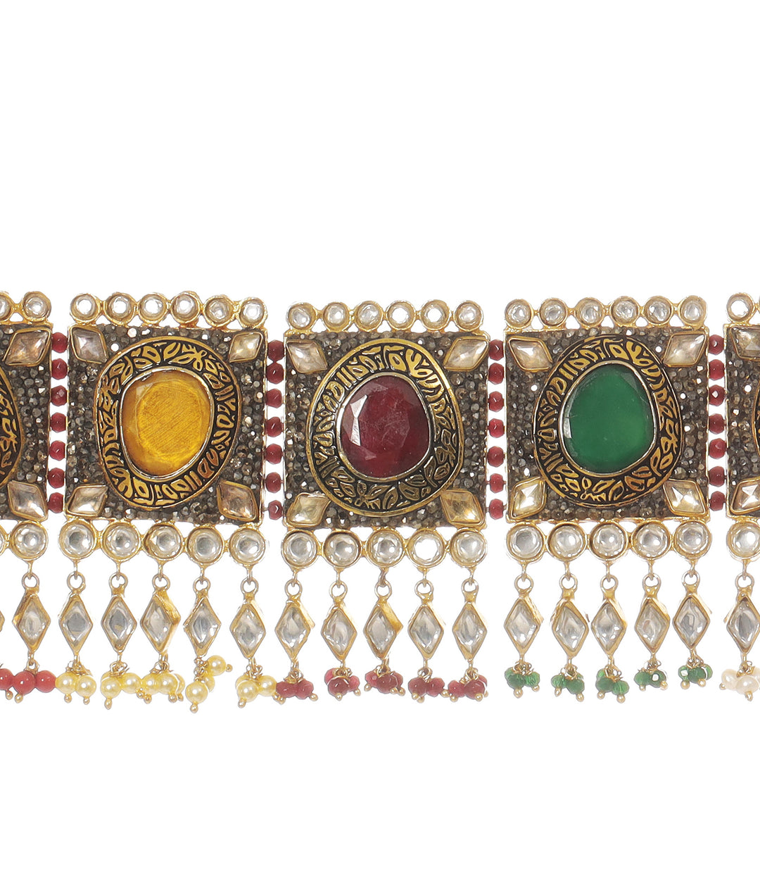 TVESHA NAVRATAN KUNDAN NECKLACE SET