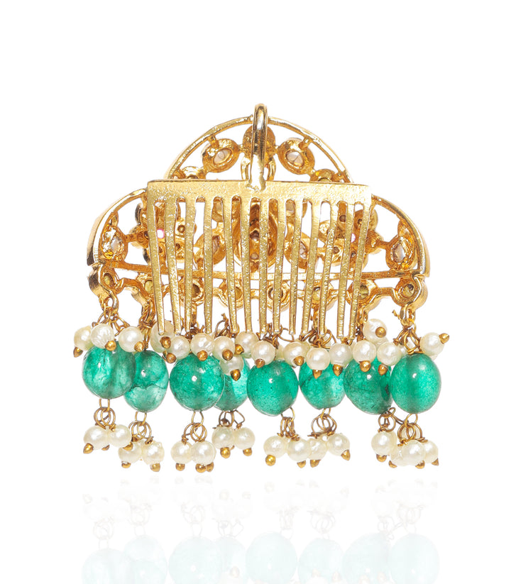 BRINDA RED & GREEN  KUNDAN JUDA PIN