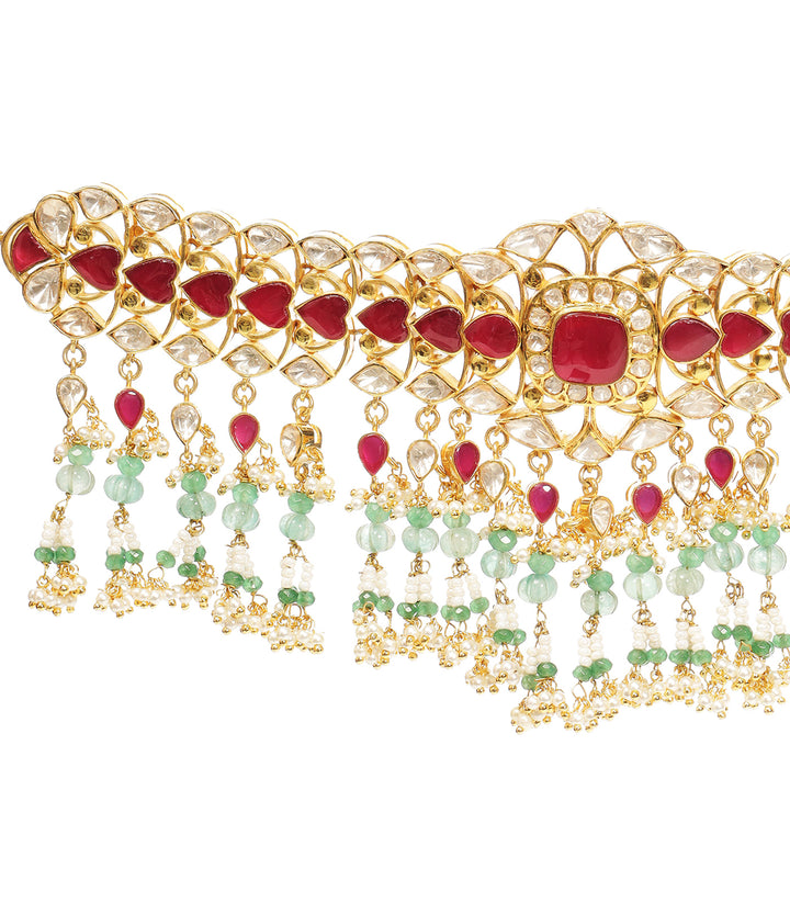 MYTHILI RED&GREEN MOISSANITE CHOKER