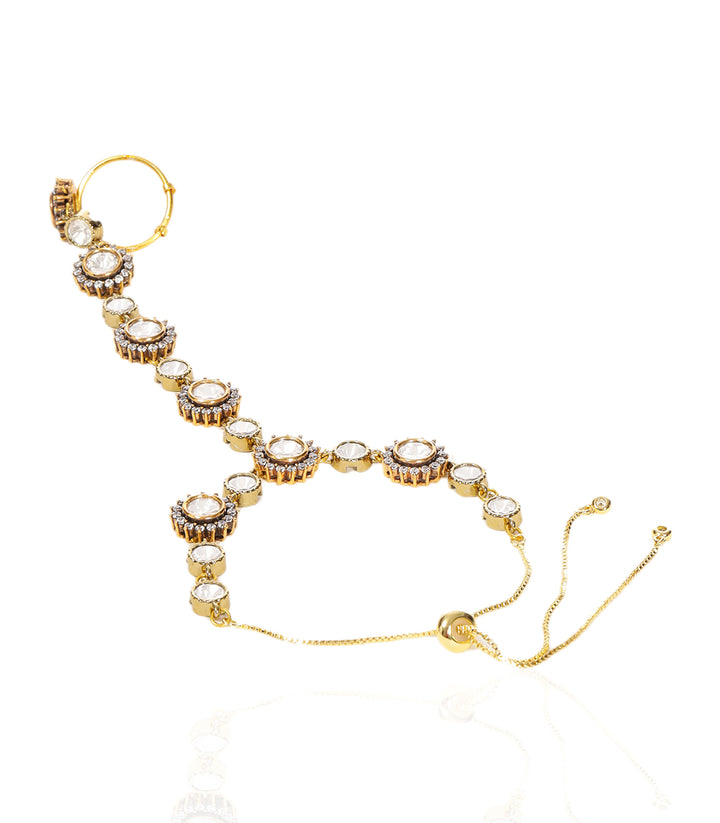 BHAVINI ANTIQUE FINISH KUNDAN HATHPHOOL