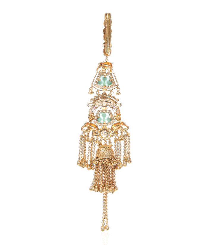 YADAVI  RED & GREEN  KUNDAN KEYCHAIN