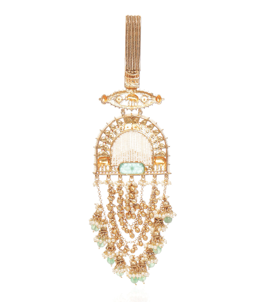 HEMA RED & GREEN  KUNDAN KEYCHAIN