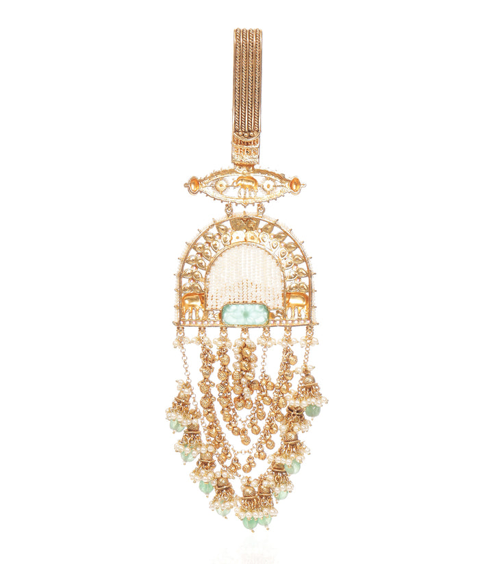 HEMA RED & GREEN  KUNDAN KEYCHAIN