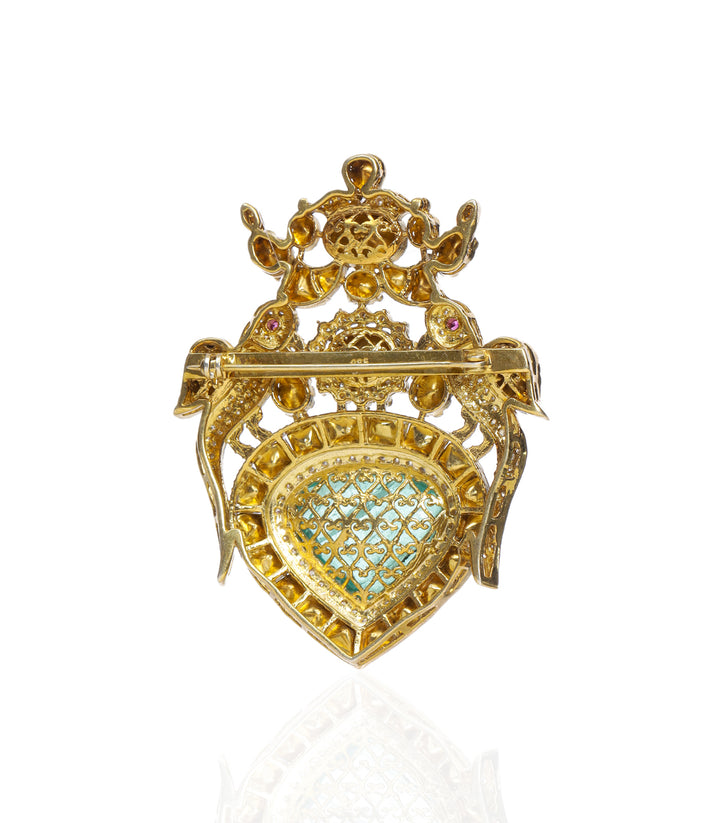JASKIRAT GREEN MOISSANITE BROOCH
