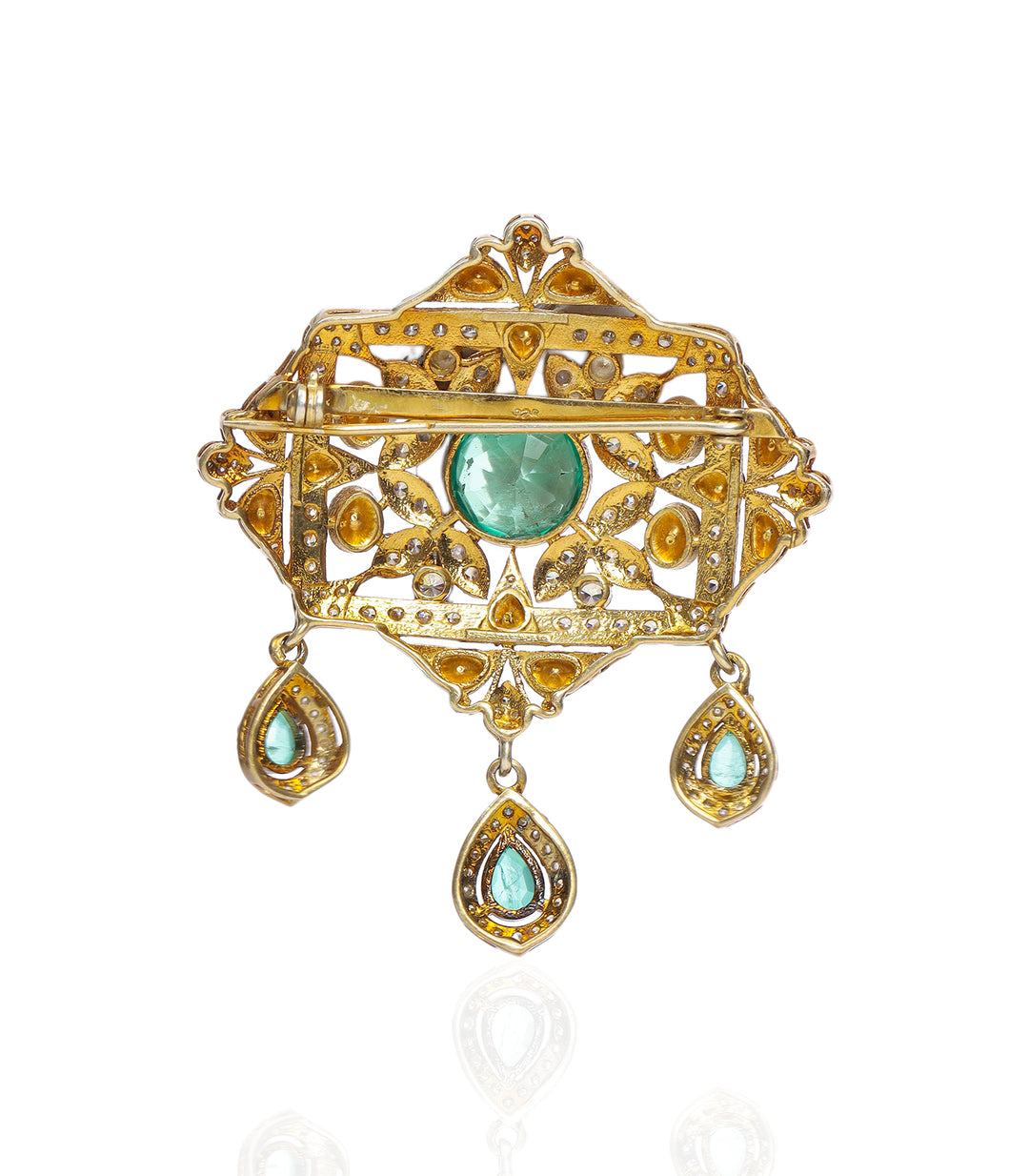YAMIKA GREEN MOISSANITE BROOCH