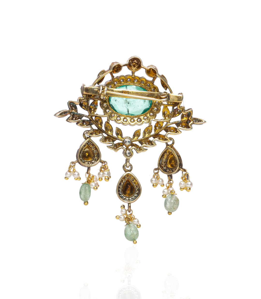 MEHER GREEN MOISSANITE BROOCH