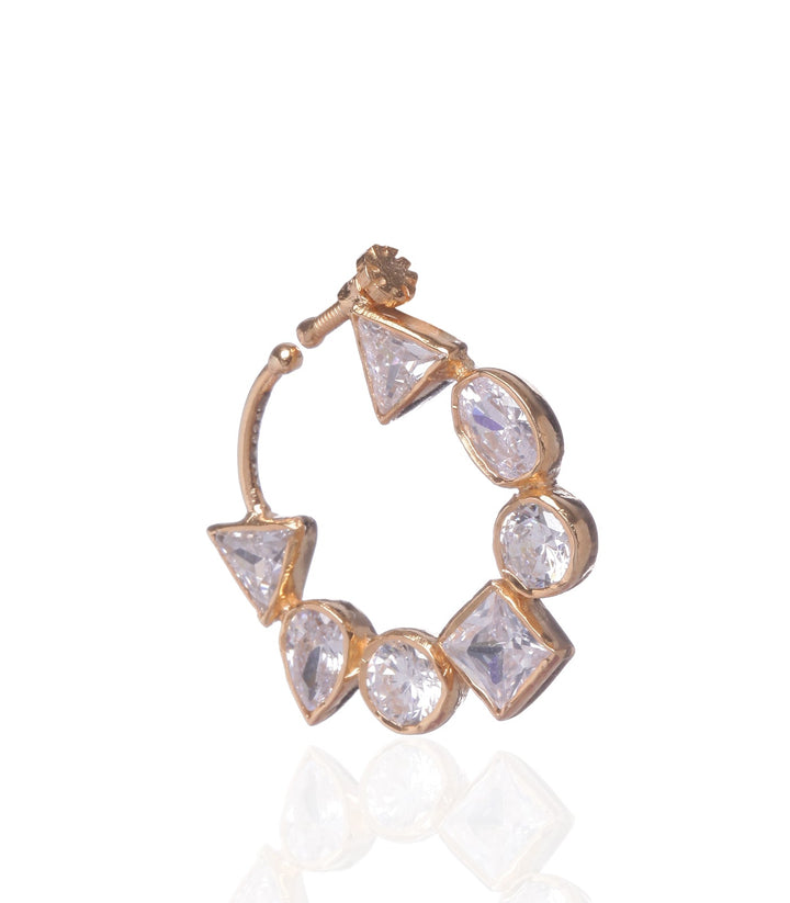 GOLD FINISH SMALL SIZE CUBIC ZIRCONIA NOSE RING