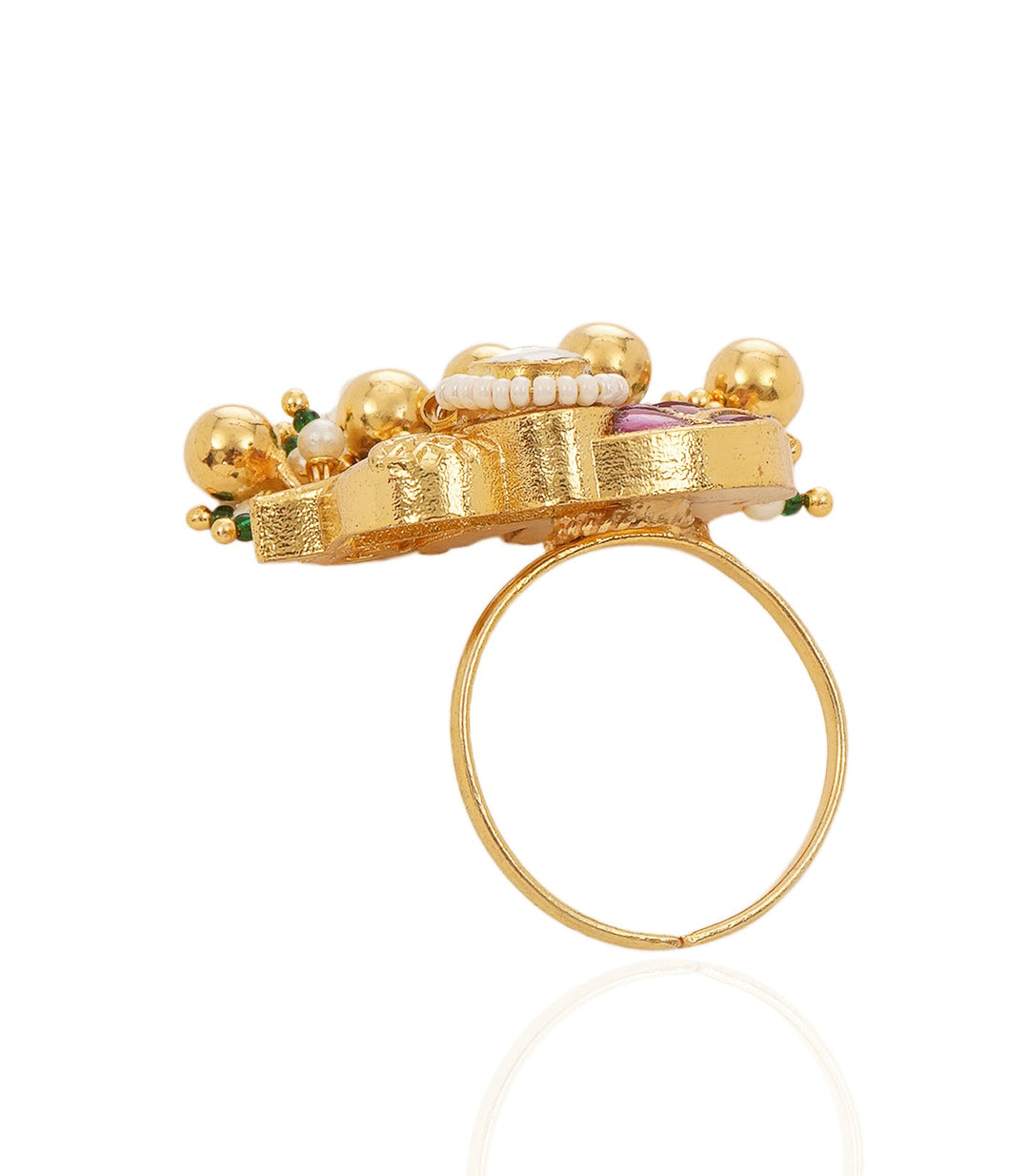 VAARUNI RED KUNDAN RING