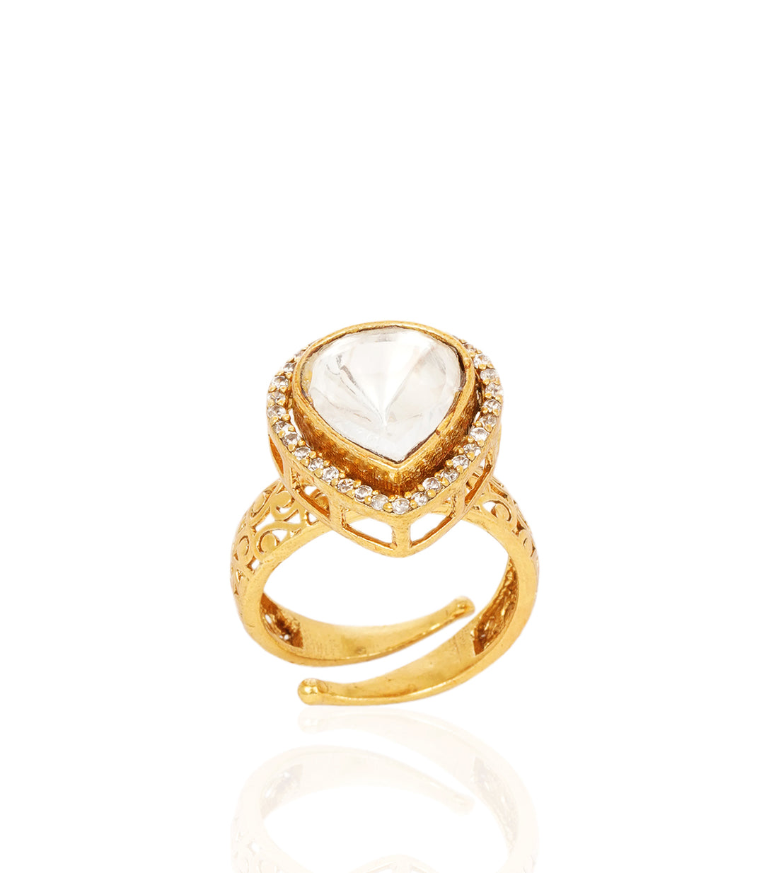 SAANVI GOLD PLATED POLKI RING