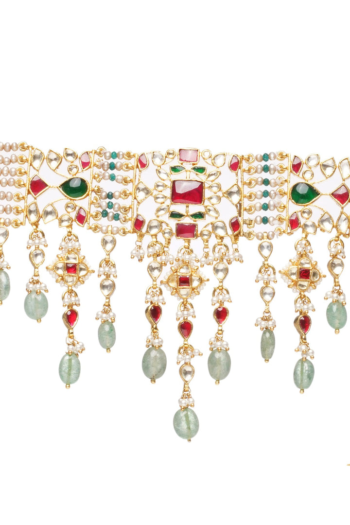 Mawya Red & Green Choker Set