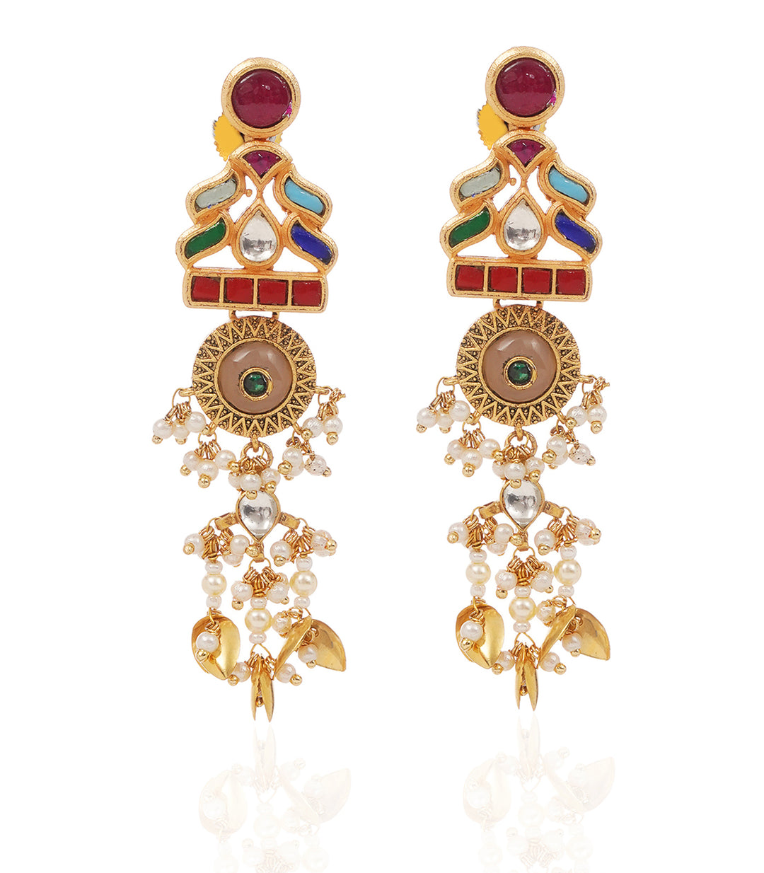 YAMINI NAVRATAN KUNDAN NECKLACE SET