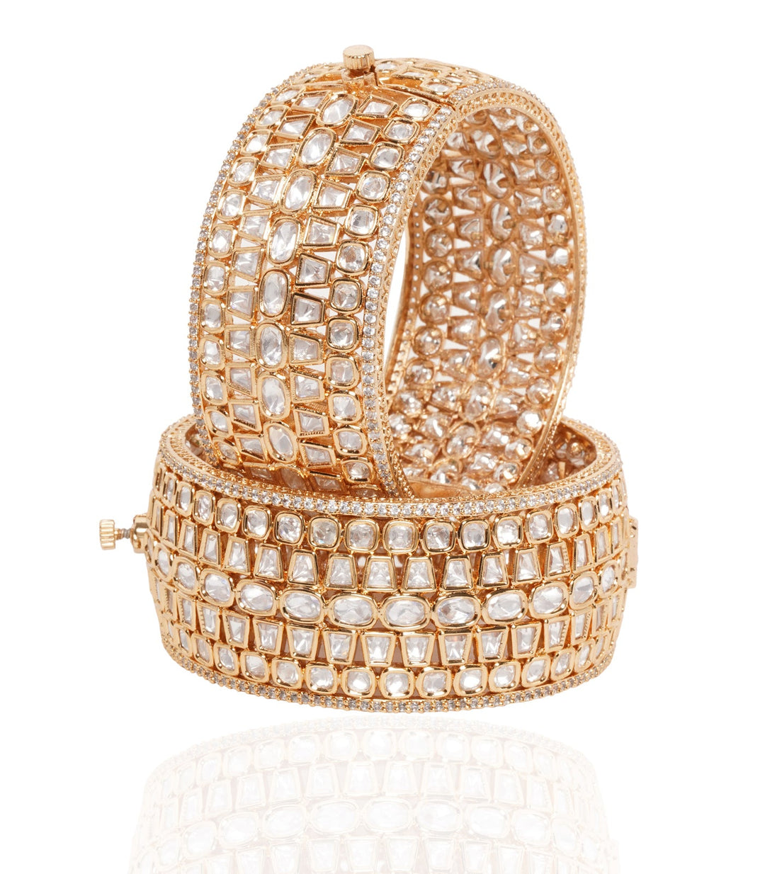 CHANDNI GOLD PLATED BIG SIZE KUNDAN BANGLES